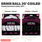 Ernie Ball 30' Coiled Instrument Cable Coiled 30FT - Kabel Instrumen 9.14m PVC