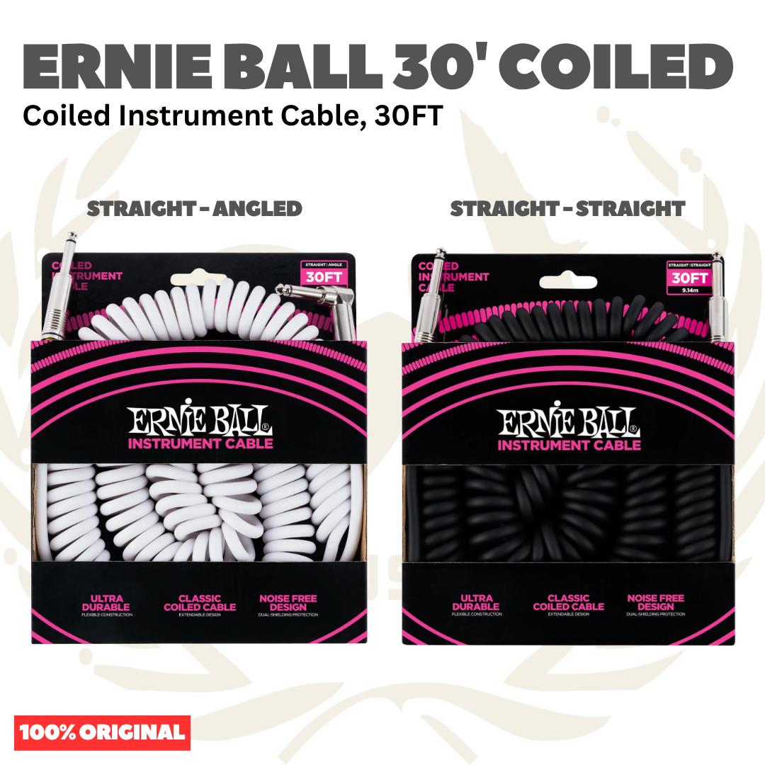 Ernie Ball 30' Coiled Instrument Cable Coiled 30FT - Kabel Instrumen 9.14m PVC
