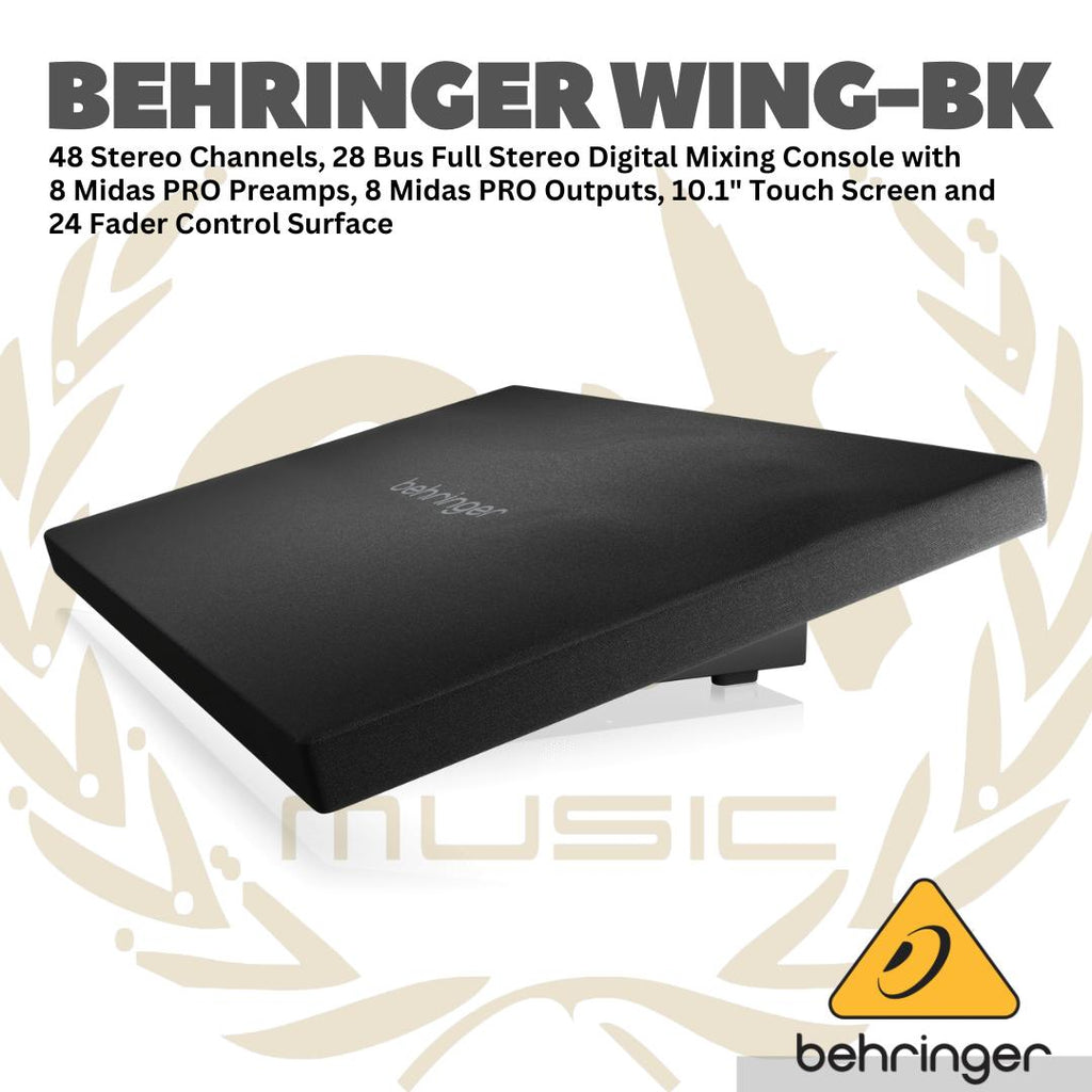 Behringer Wing-BK 48 Channel Full Stereo Digital Audio Mixer - 28 Bus Full Stereo Digital Mixing Console 24 Fader Control Surface Touch Screen