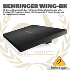 Behringer Wing-BK 48 Channel Full Stereo Digital Audio Mixer - 28 Bus Full Stereo Digital Mixing Console 24 Fader Control Surface Touch Screen