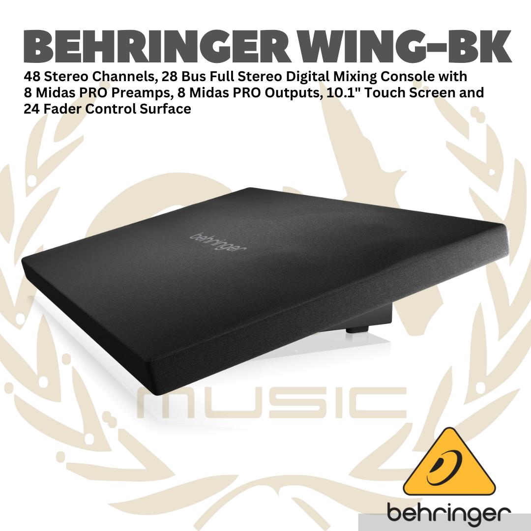 Behringer Wing-BK 48 Channel Full Stereo Digital Audio Mixer - 28 Bus Full Stereo Digital Mixing Console 24 Fader Control Surface Touch Screen