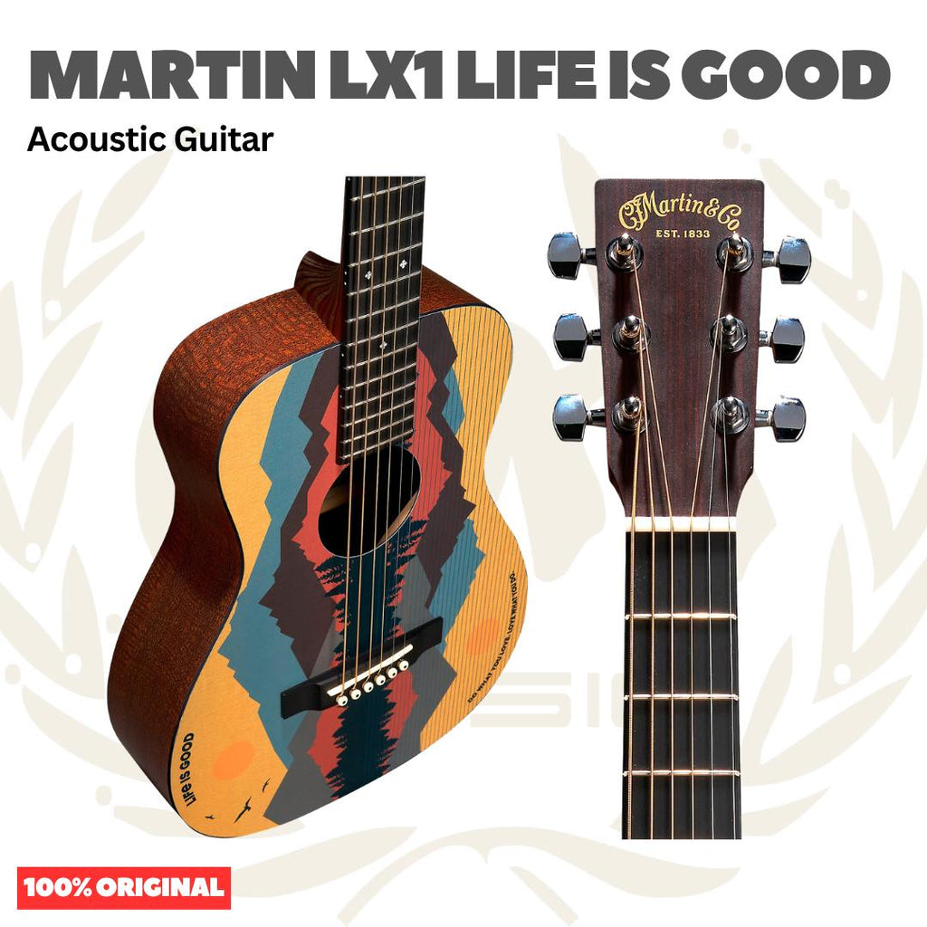 Martin LX1 LIFE IS GOOD Little Martin Acoustic Guitar w/Bag - Gitar Akustik