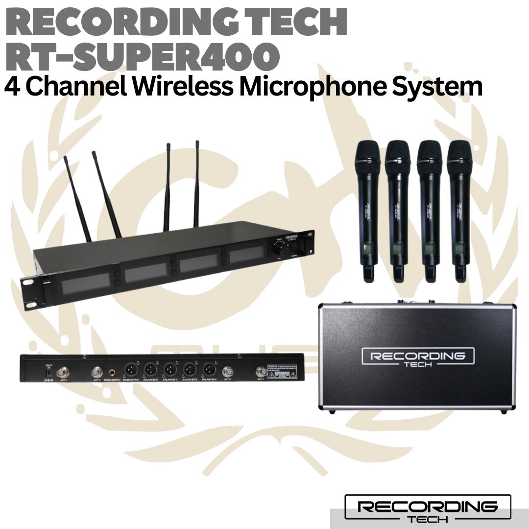 RECORDING TECH RT SUPER400 WIRELESS MICROPHONE | 4 CHANNEL MIC WERLES