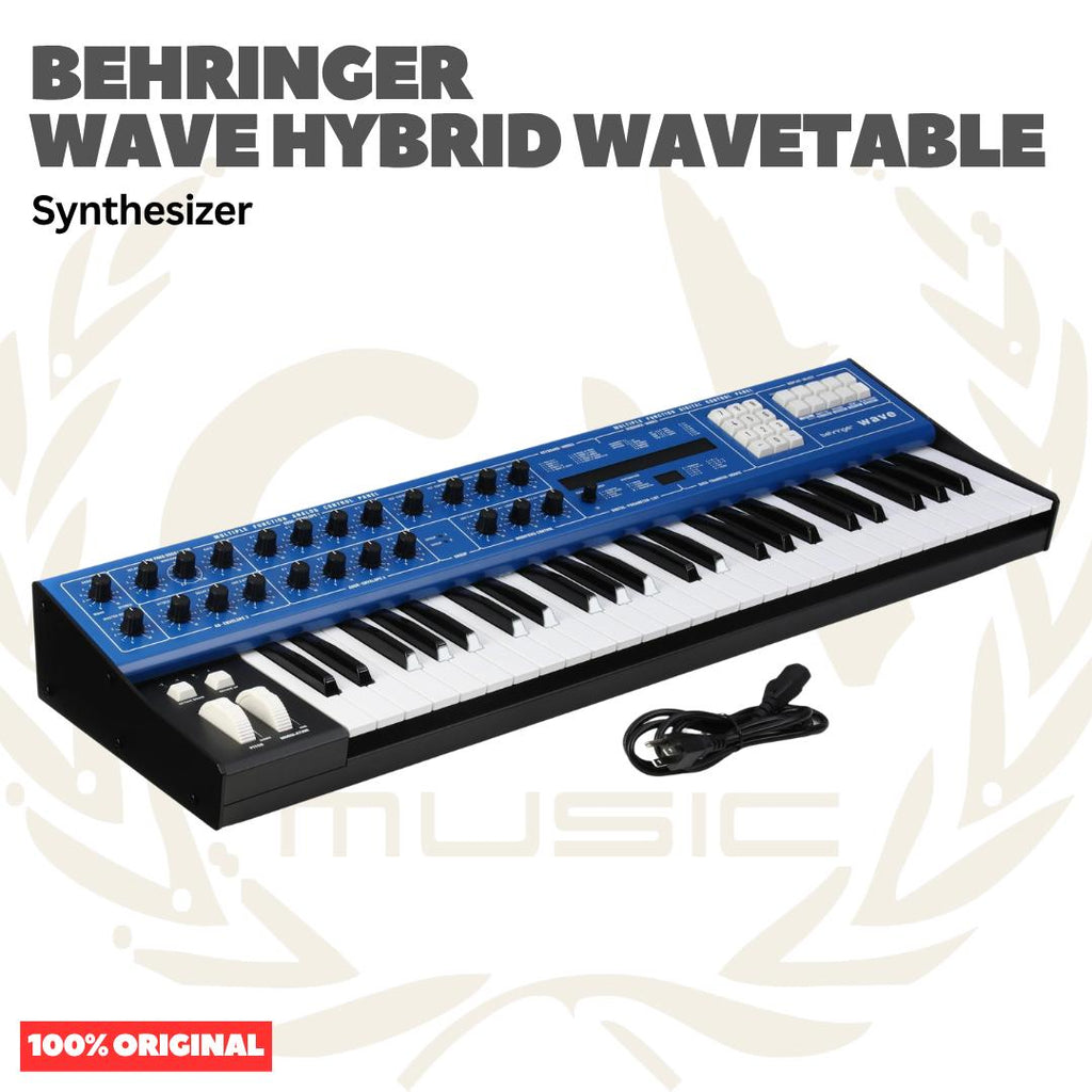 Behringer Wave Legendary 8-Voice Multi-Timbral Hybrid Synthesizer with Wavetable Generators and Analog VCF and VCA, LFO, 3 Envelopes, Arpeggiator and Sequencer - Keyboard Synth