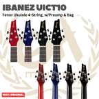 Ibanez UICT10 Tenor Ukulele 4-String w/Preamp & Bag - Ukulele Tenor 4-senar Original Asli