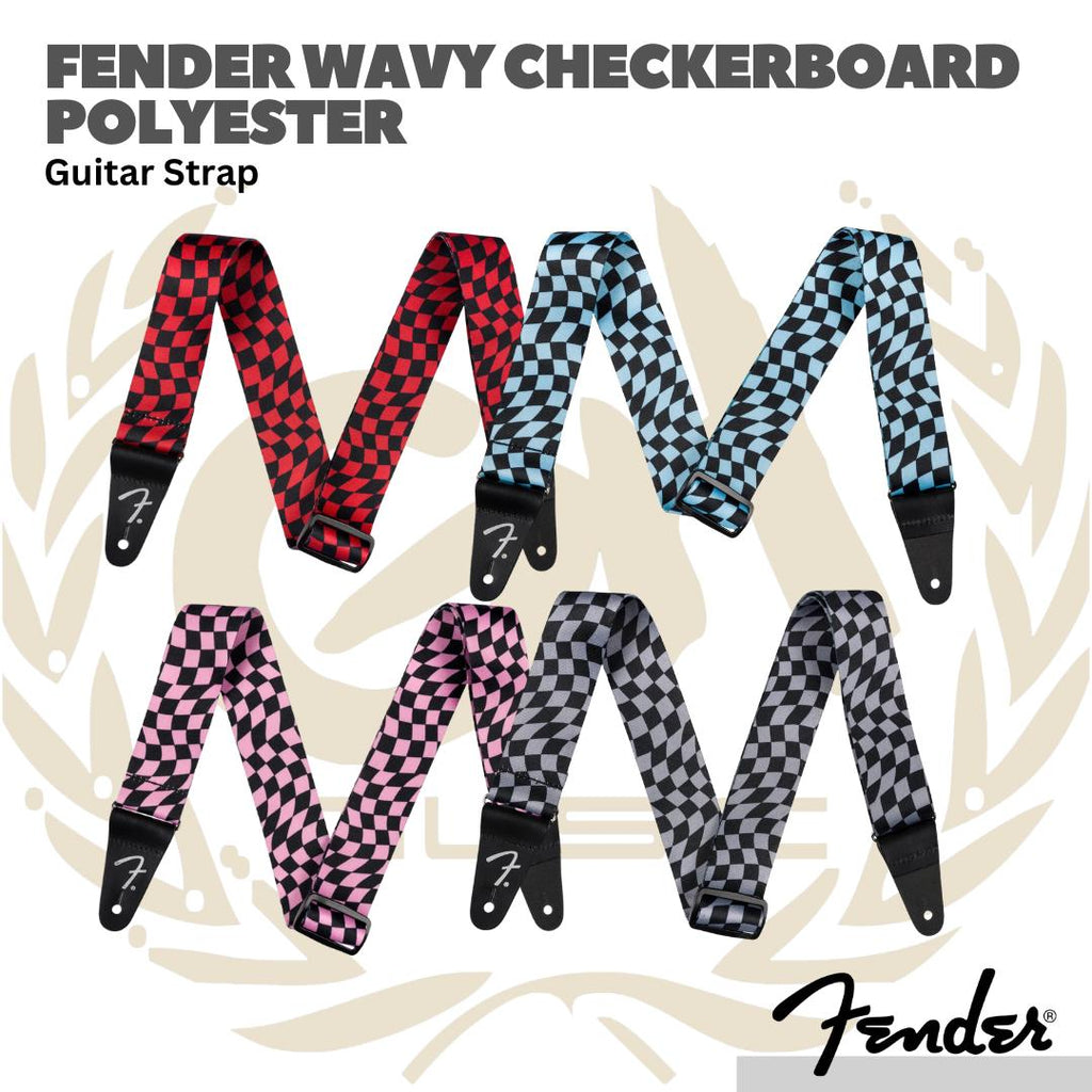 Fender Wavy Checkerboard Polyester Guitar Strap - Strep Gitar