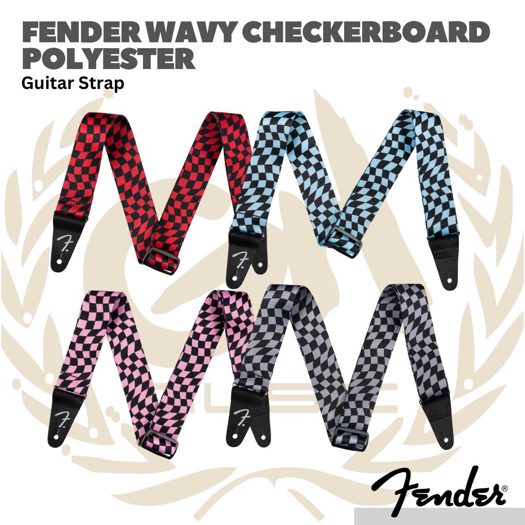 Fender Wavy Checkerboard Polyester Guitar Strap - Strep Gitar