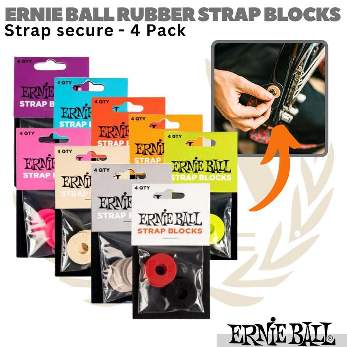 ERNIE BALL RUBBER STRAP BLOCKS 4 Packs | Pelindung Strap Gitar Bass