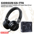 Gorsun GS-778 Headphone Kabel Foldable HiFi Super Bass Driver 40mm Jack 3.5mm GS788