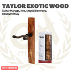 Taylor Exotic Wood Guitar Hanger, Koa, Maple/Boxwood, Bouquet Inlay - Stand Gitar Gantung