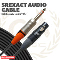 SREXACT 6,5 mm Jack TRS Balanced to XLR Female Microphone Cable - Kabel Mic 3 Pin to 6.5 TRS