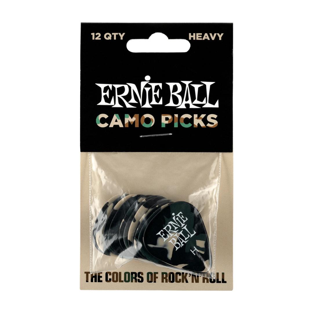 Ernie Ball Camouflage Cellulose Guitar Picks, 12-Pack - Pik Gitar Bass
