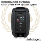 Behringer PK108A Active 240W 8 inch PA Speaker | Spiker Aktif PK108 A