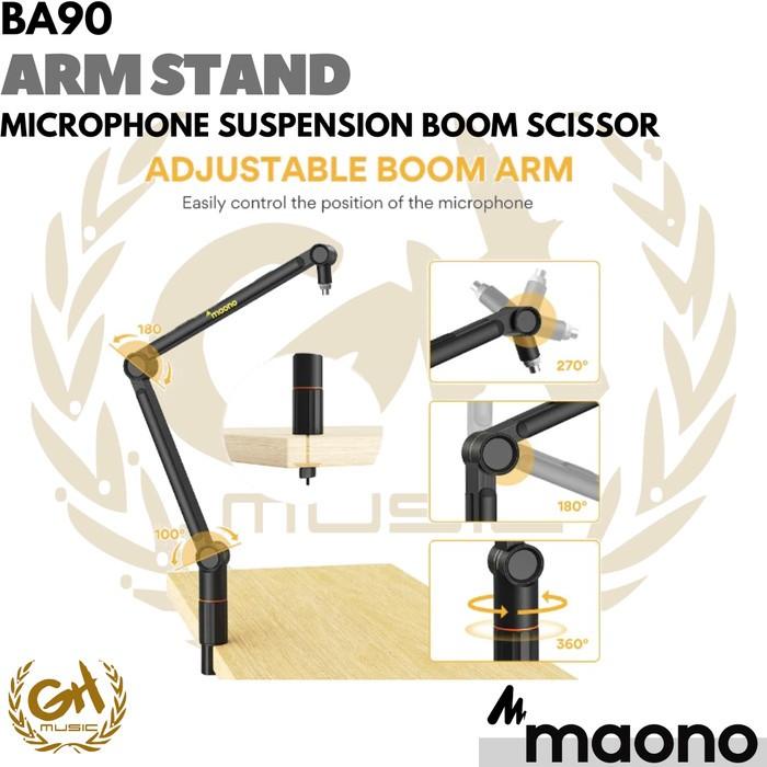 MAONO BA90 Microphone Suspension Boom Scissor Arm Stand Mic