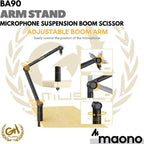 MAONO BA90 Microphone Suspension Boom Scissor Arm Stand Mic