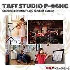 P-06HC Stand Partitur Musik Portable Folding Music Sheet Orchestra P-06HC - Stand Book P06HC Stand Lipat P 06HC