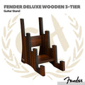 Fender Deluxe Wooden 3-Tier Guitar Stand - Stand Gitar Elektrik