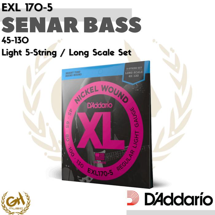 D'ADDARIO NICKEL WOUND XL, EXL 170-5, 45-130, 5 SENAR BASS LIGHT