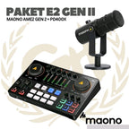 PAKET MAONO E2 GEN 2 - Maono Ame2 Gen II - 1 MIC - Podcast Streaming Recording