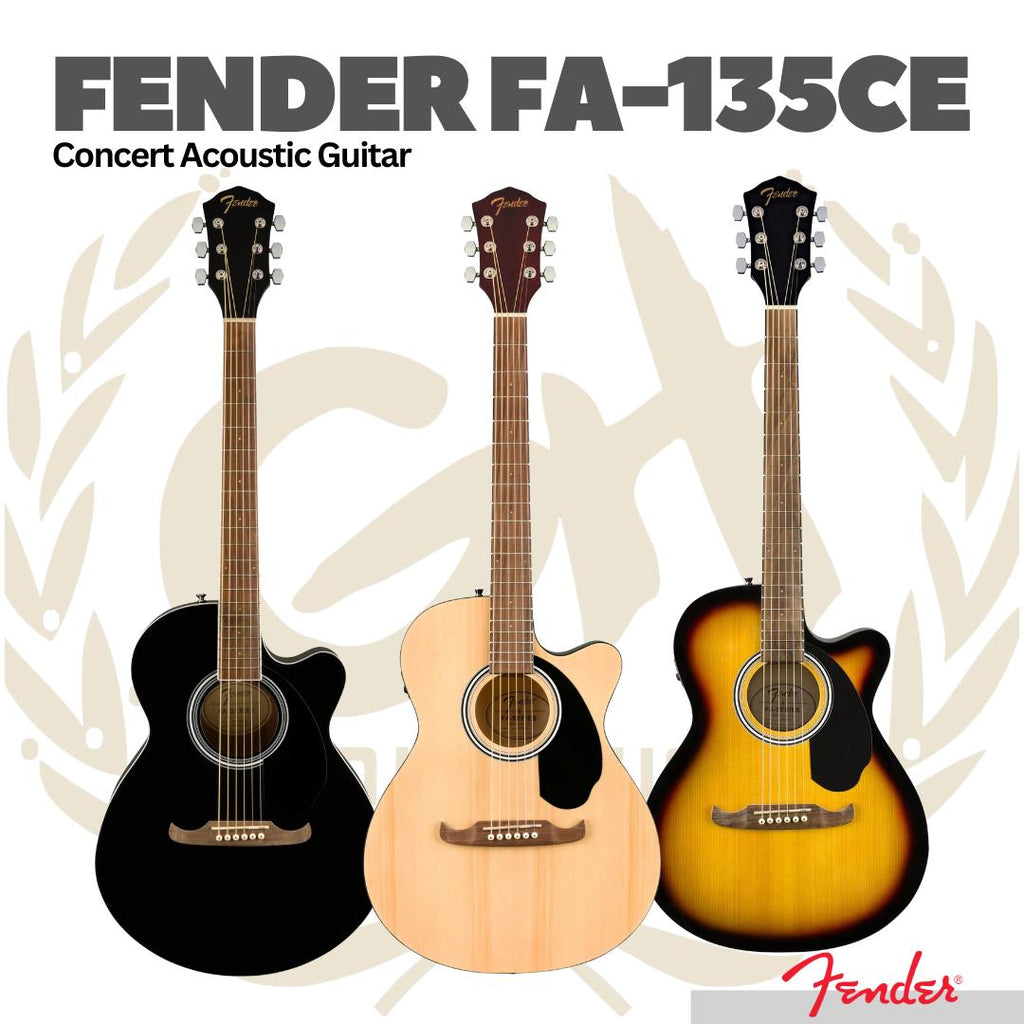 Fender FA-135CE Concert Acoustic Guitar - Gitar Akustik
