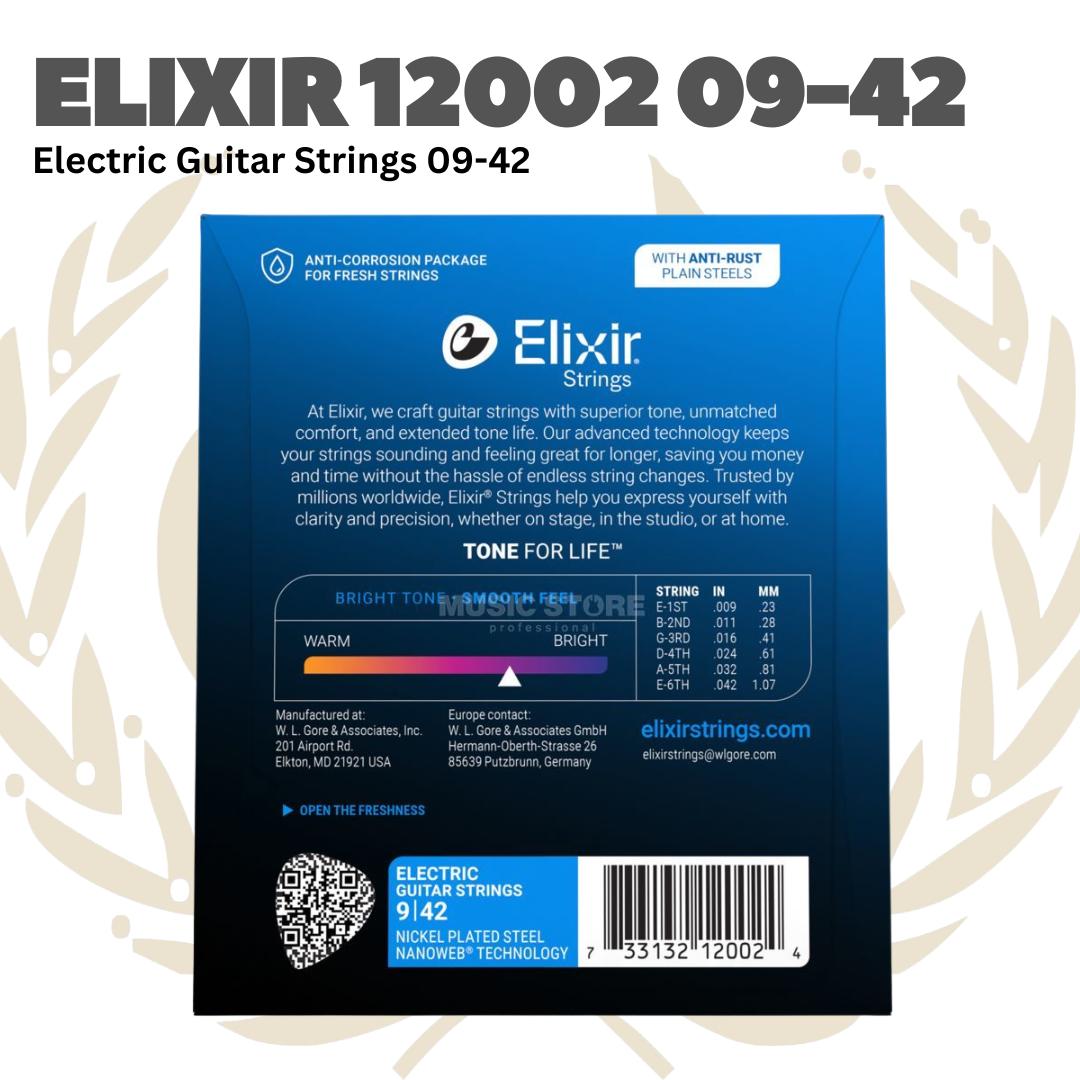 Elixir 12002 Nanoweb Electric Guitar Strings 9-42 | Senar Gitar