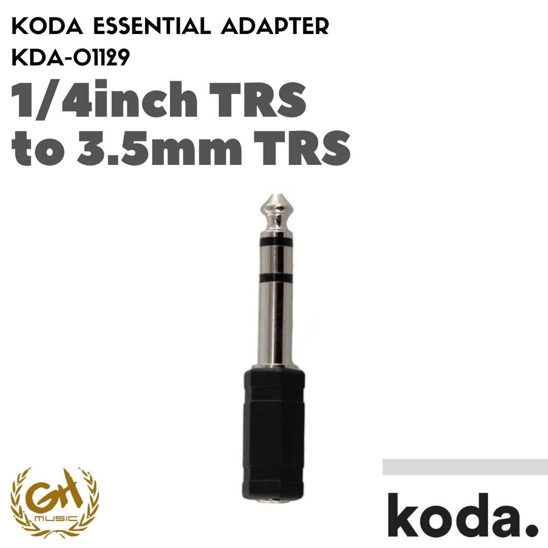 KODA Essential Adapter, 1/4inch TRS Male to 3.5mm TRS Female