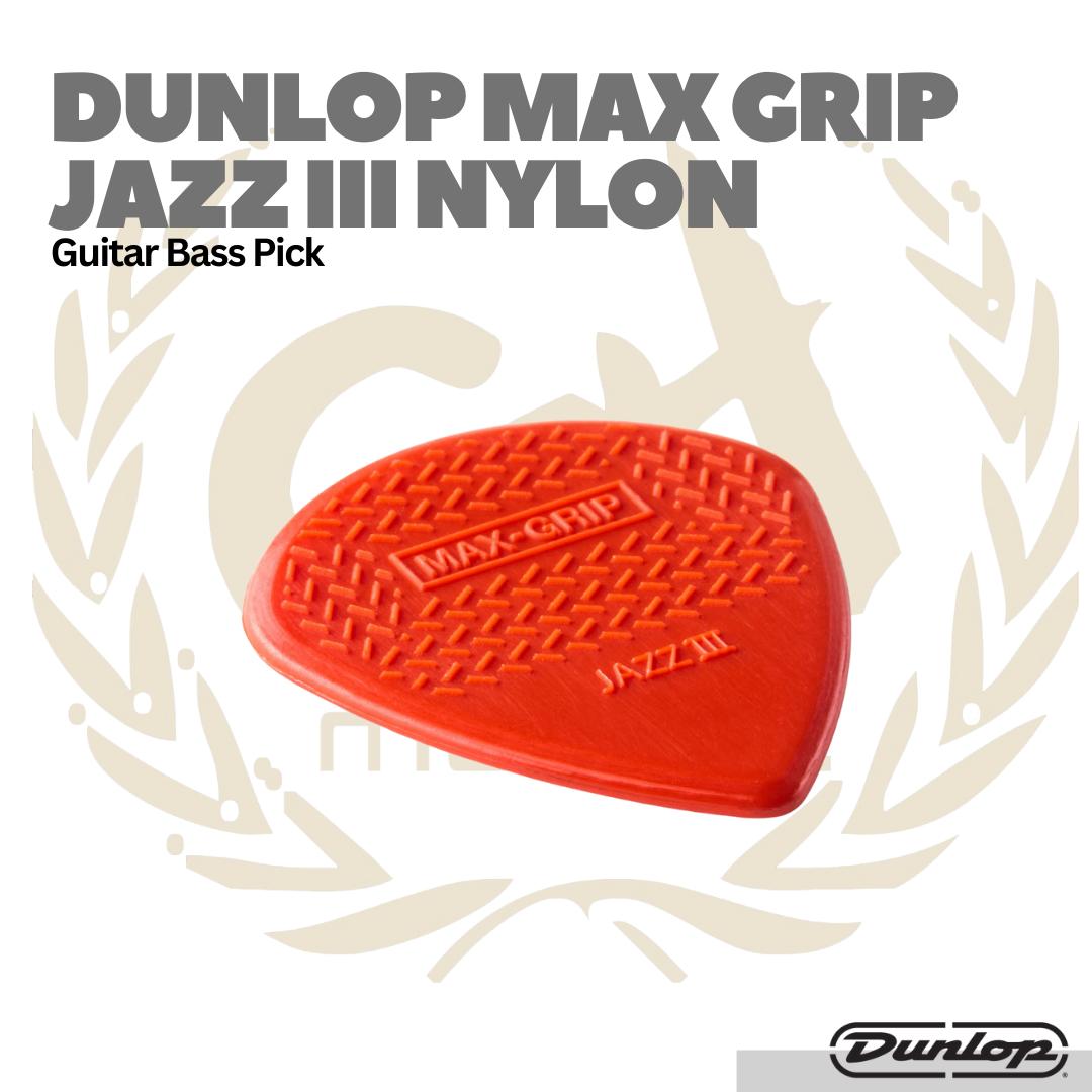 Dunlop Max Grip JAZZ III Nylon Pick Isi 6 - Pick Gitar Bass
