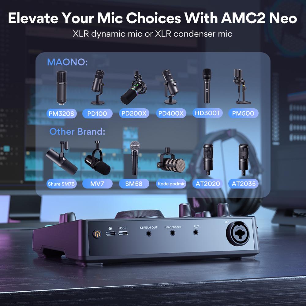 PAKET MAONO AMC2 NEO + Microphone | Gaming Live Streaming Soundcard