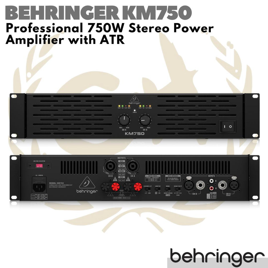 BEHRINGER KM750 Professional 750W Stereo Power Amplifier ATR | KM 750