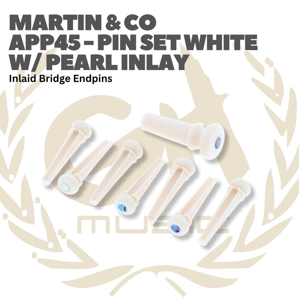 Martin Pin Set With Pearl Inlay Bridge Endpins Inlaid - Akustik Bridge Pin Acoustic APP45 APP42