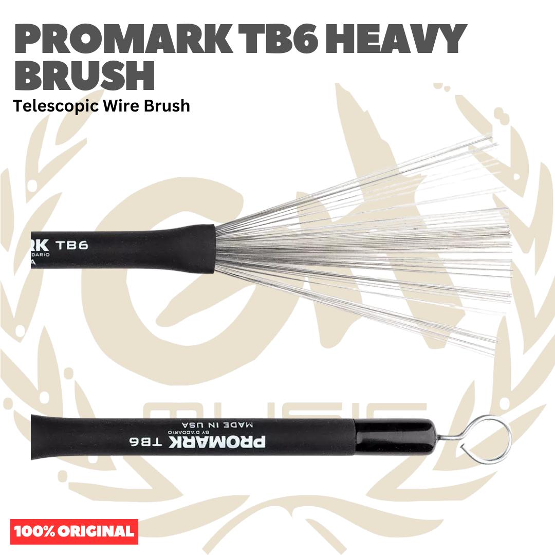 PROMARK TB6 Heavy Brush Telescopic Wire Brush - Stik Brass Snare Stik Kawat Jazz Original Asli