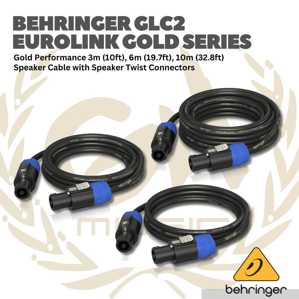 Behringer GLC2 Eurolink Gold Series Speaker Cable with Speaker Twist Connectors