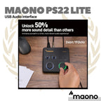 Maono PS22 Lite USB Audio Interface - Soundcard Recording
