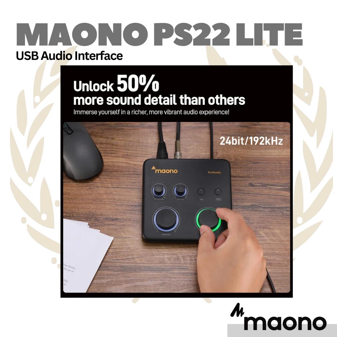 Maono PS22 Lite USB Audio Interface - Soundcard Recording