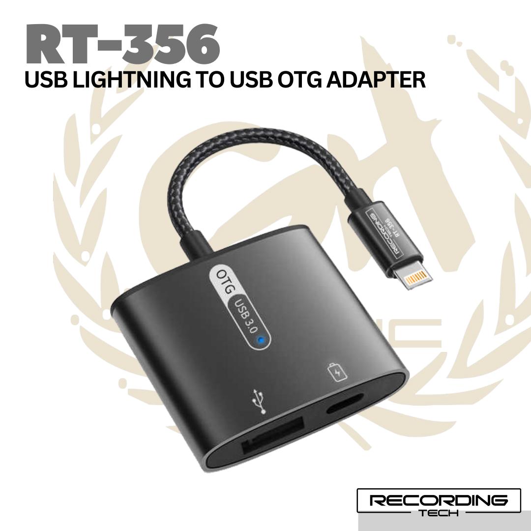 Recording Tech RT-356 USB LIGHTNING TO USB OTG ADAPTER 3.0 | RT356 iPhone i-phone