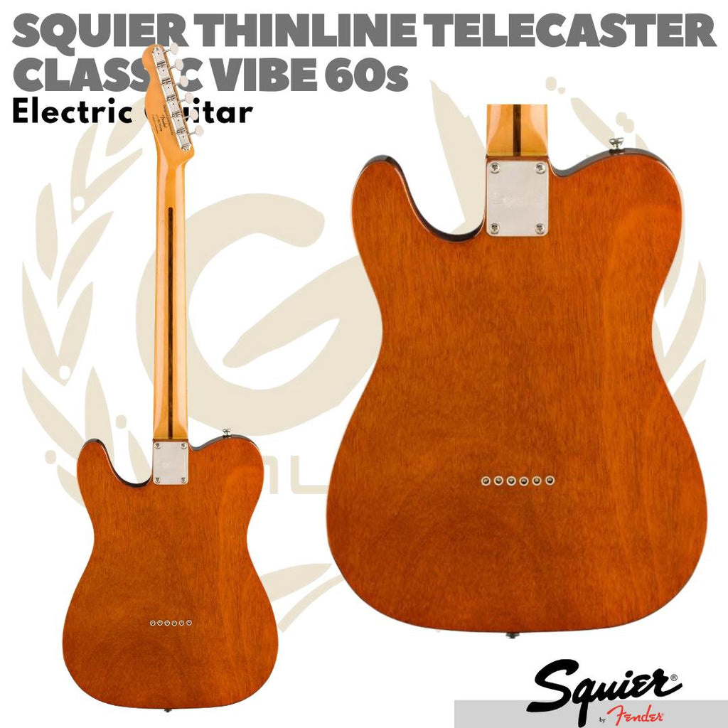 Squier Classic Vibe 60s Telecaster Thinline Electric Guitar, Maple FB, Natural - Gitar Listrik