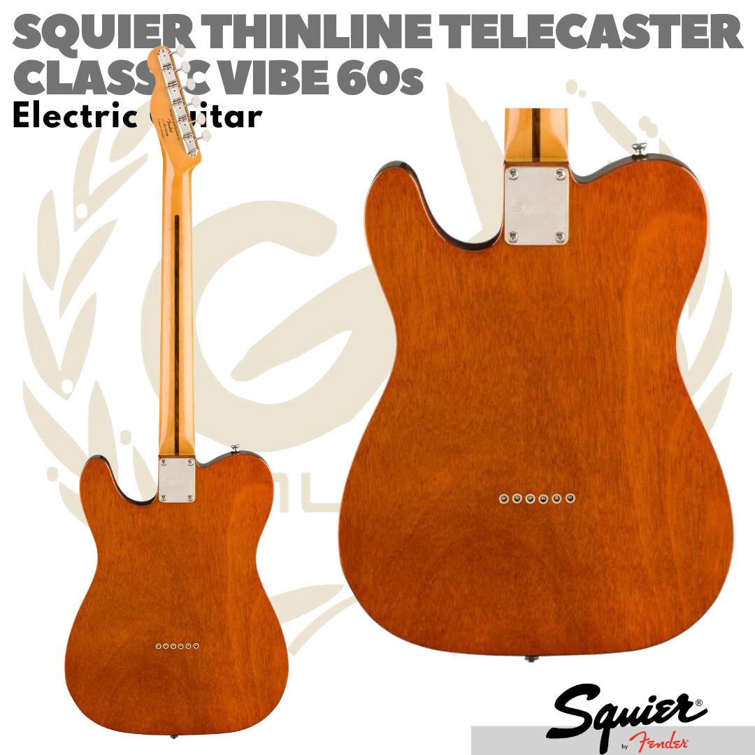 Squier Classic Vibe 60s Telecaster Thinline Electric Guitar, Maple FB, Natural - Gitar Listrik