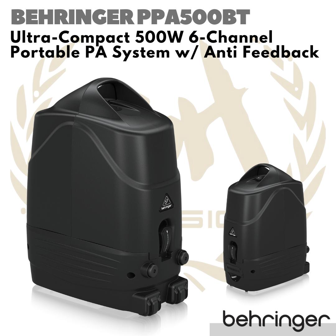 Behringer PPA500BT Compact 500Watt 6Channel Portable Speaker PA System