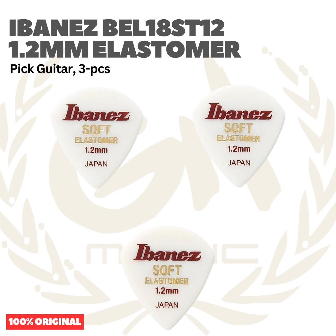 Ibanez BEL18ST12 1.2mm Elastomer Pick, Soft, 3pcs Guitar Pick - Pik Gitar isi 3