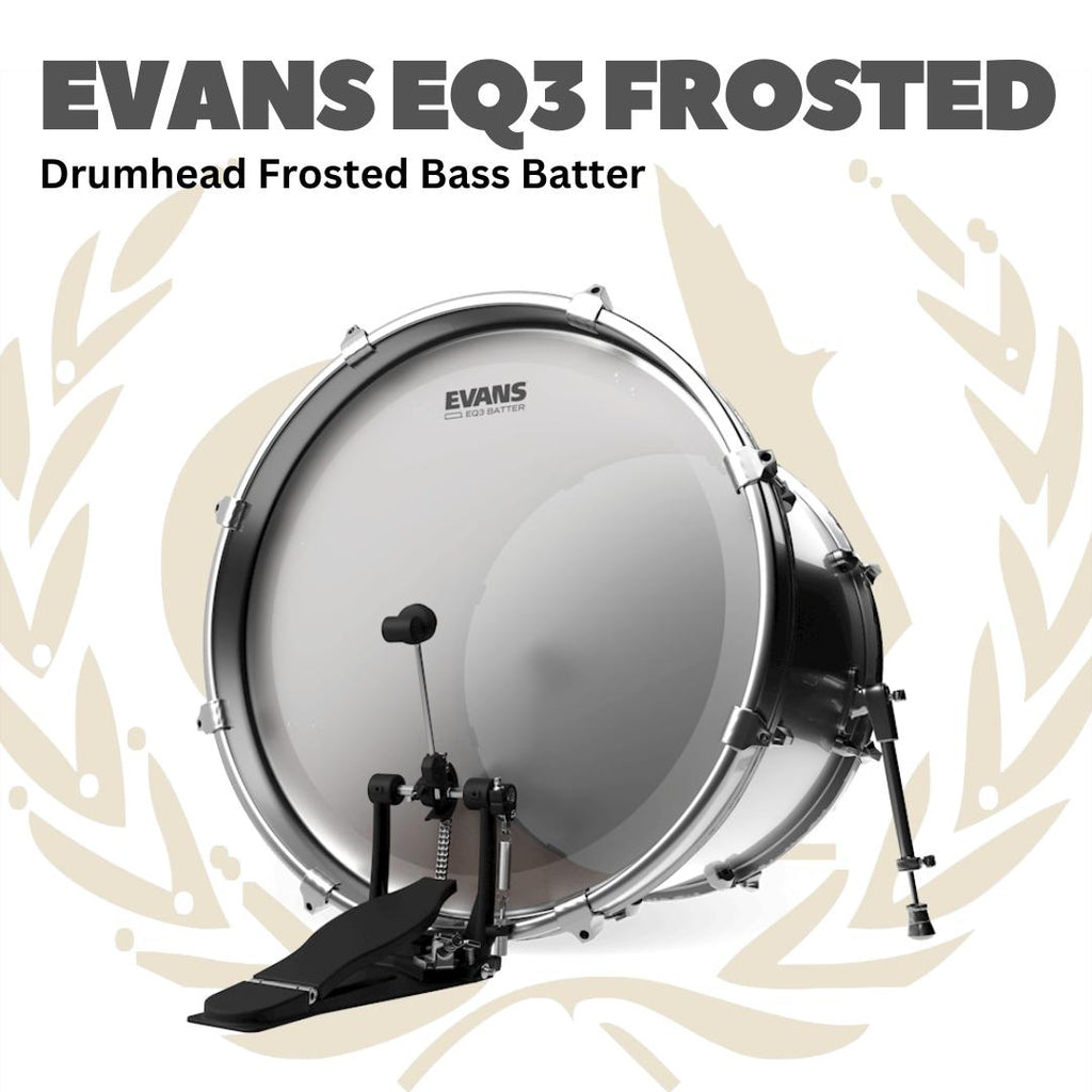 EVANS EQ3 Frosted Bass Drumhead Batter - Membran Bass Drum Frosted
