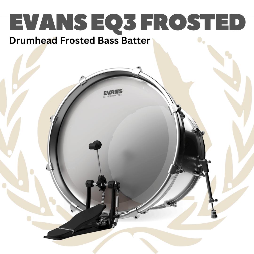 EVANS EQ3 Frosted Bass Drumhead Batter - Membran Bass Drum Frosted