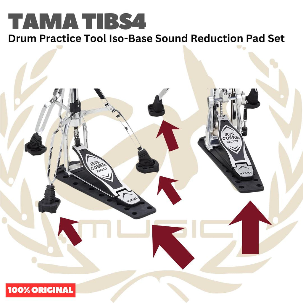 TAMA TIBS4 Drum Practice Tool Iso-Base Sound Reduction Pad Set - Rubber Pad Stand Hi-hat Drum Original Asli