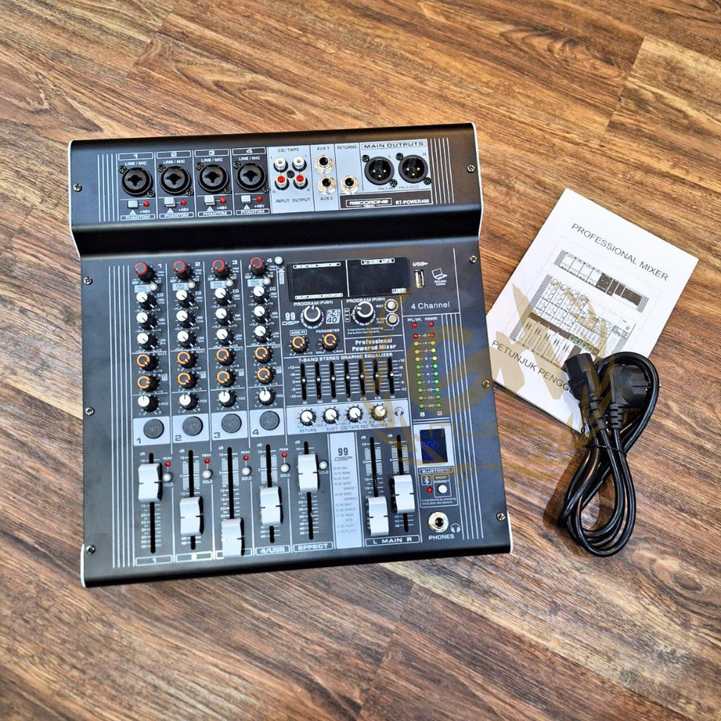 RECORDING TECH RT-POWER400 4 Channel Power Audio Mixer | 400Watt