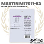 MARTIN M175 80/20 Bronze, Custom Light 11-52 Acoustic Guitar Strings
