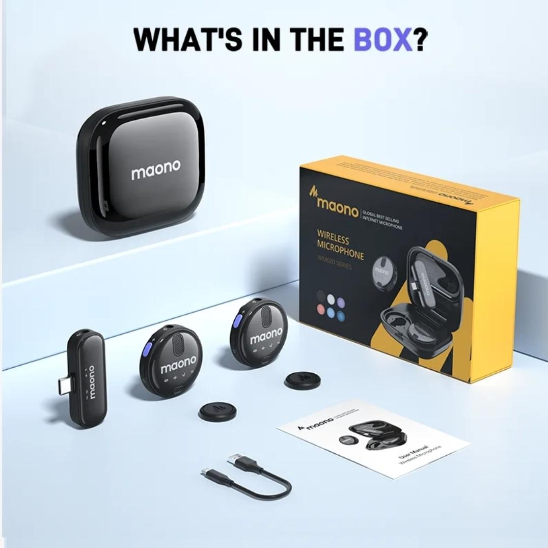 MAONO WM620 Wireless Usb C Lavalier Microphone Podcast Gaming Streaming | Clip On Mic