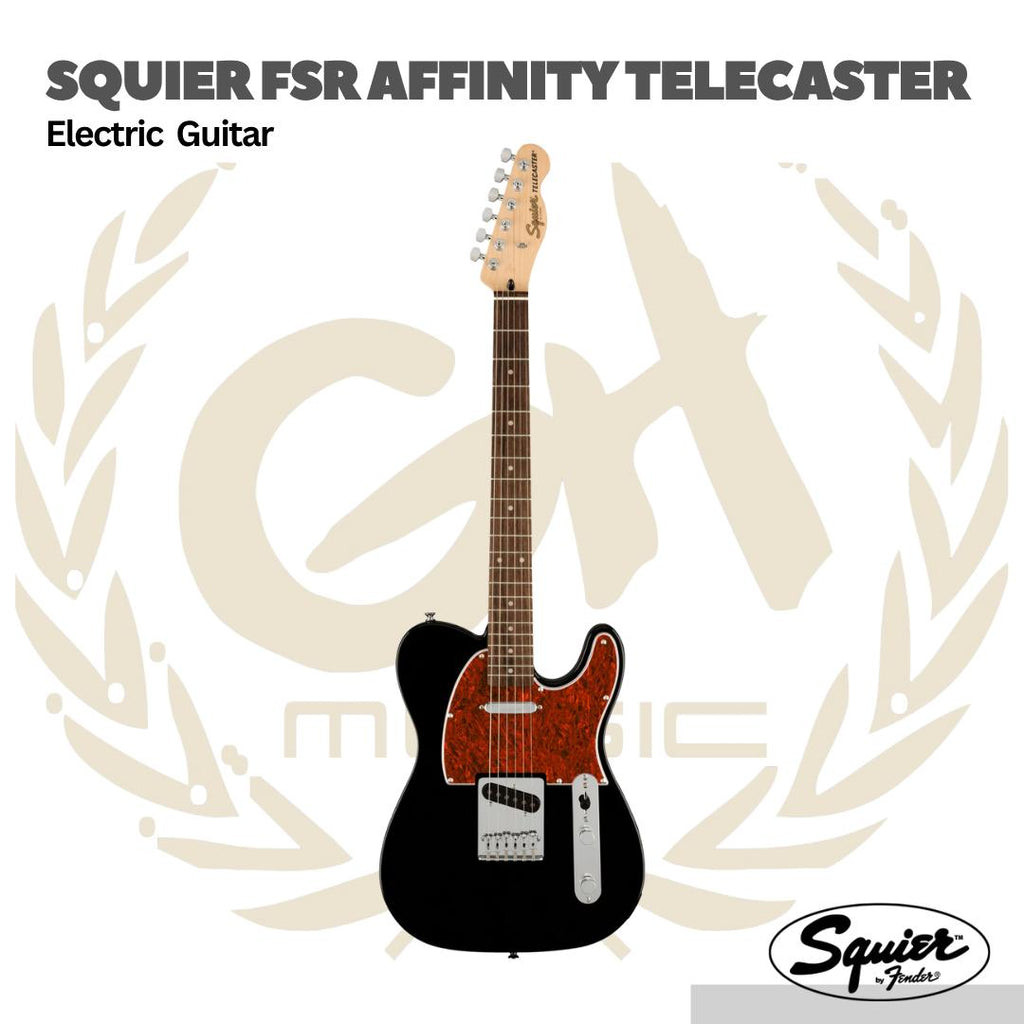 Squier FSR Affinity Series Telecaster Electric Guitar w/Tortoiseshell Pickguard, Laurel FB - Gitar Elektrik