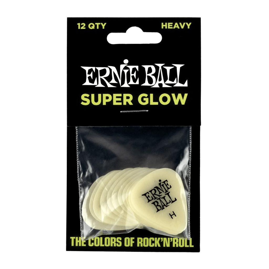 Ernie Ball Super Glow Cellulose Guitar Picks, 12-Pack- Pik Gitar Bass