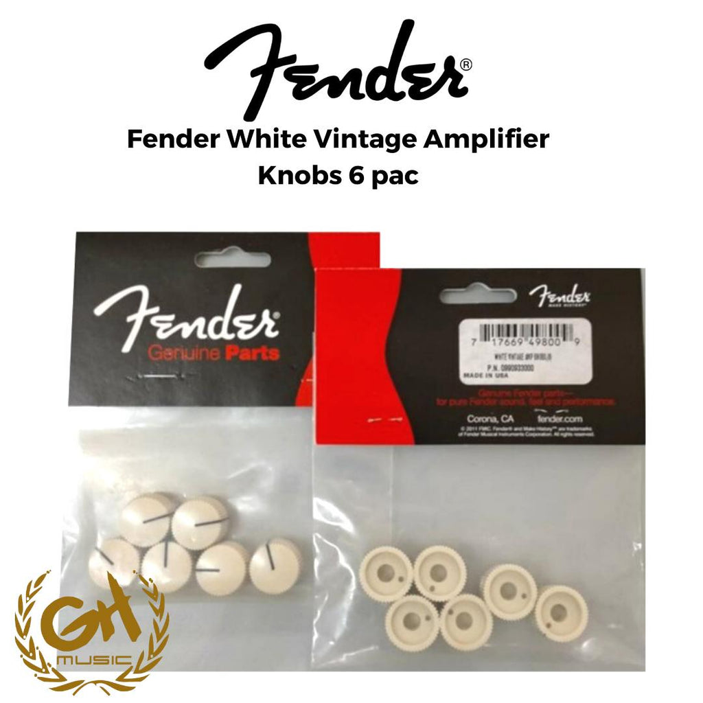 Fender White Vintage Amplifier Knobs 6 packs | Kenop Amplifier Fender