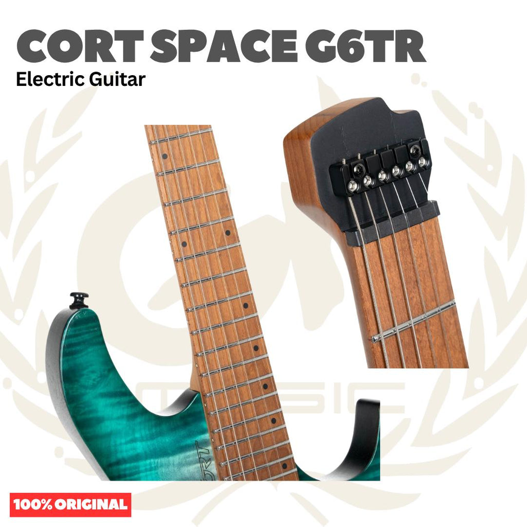 Cort Space G6TR Headless HSS Electric Guitar w/Case - Gitar Listrik Elektrik