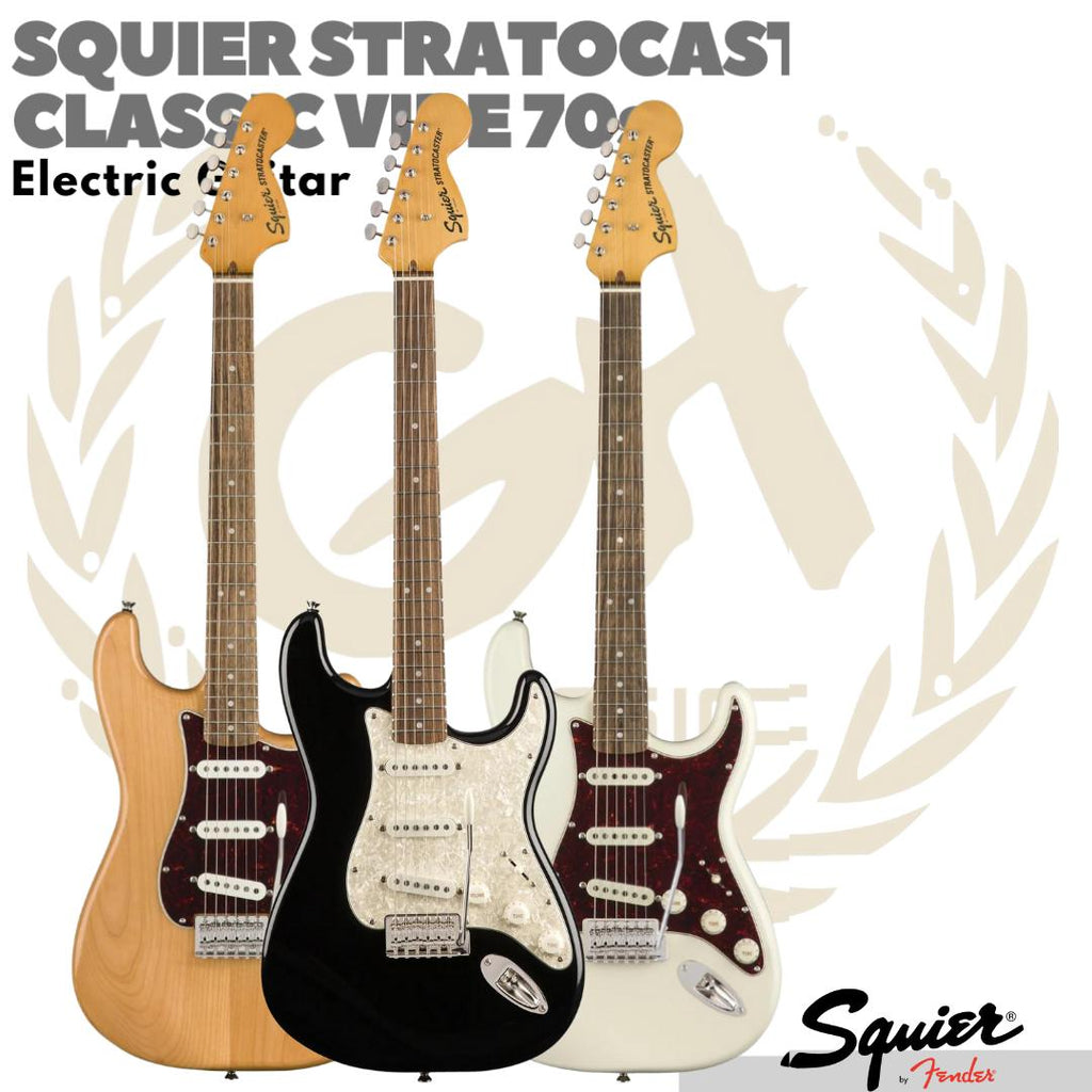 Squier Classic Vibe 70s Stratocaster Electric Guitar, Laurel FB - Gitar Listrik Elektrik